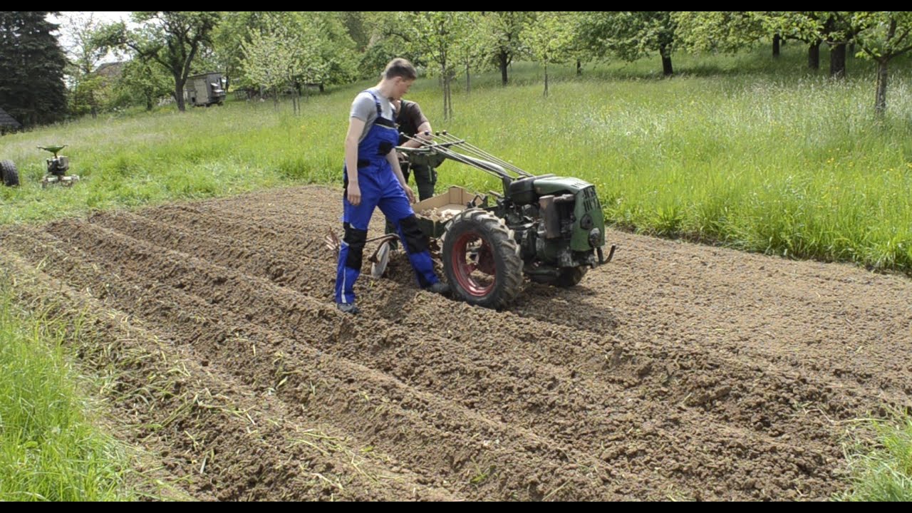 Agria Kartoffeln legen 2023 und Beet vorbereiten mit Agria 2800 + Eigenbau Legegerät und Agria 6000
