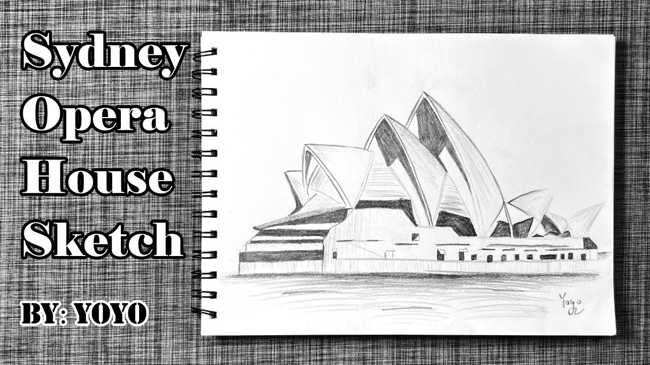 Draw Sydney Opera House sketch step by step