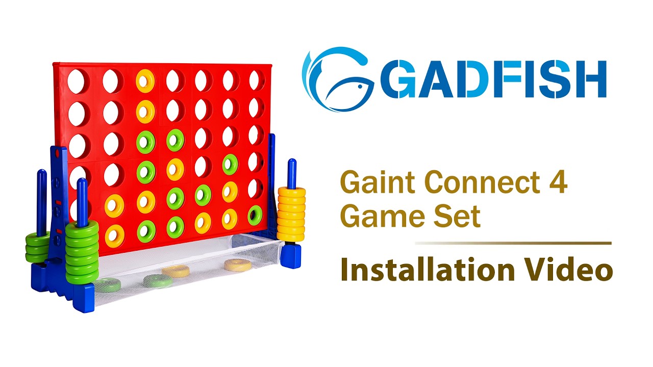 GADFISH Gaint Connect 4 Game Set Installation Video