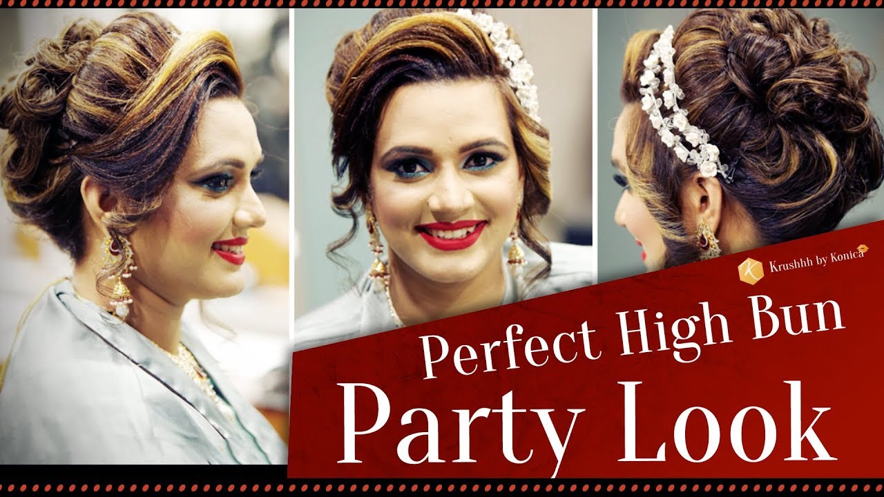Easy High Fashion Bun | Step by Step Perfect High Bun Party Look Hairstyle Tutorial | Party Look