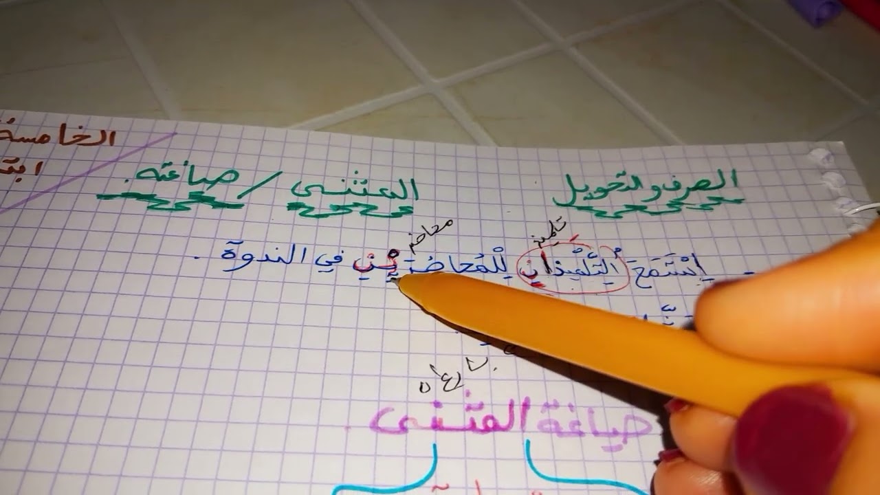 المثنى وطريقة صياغته/شرح الدرس مع تطبيق