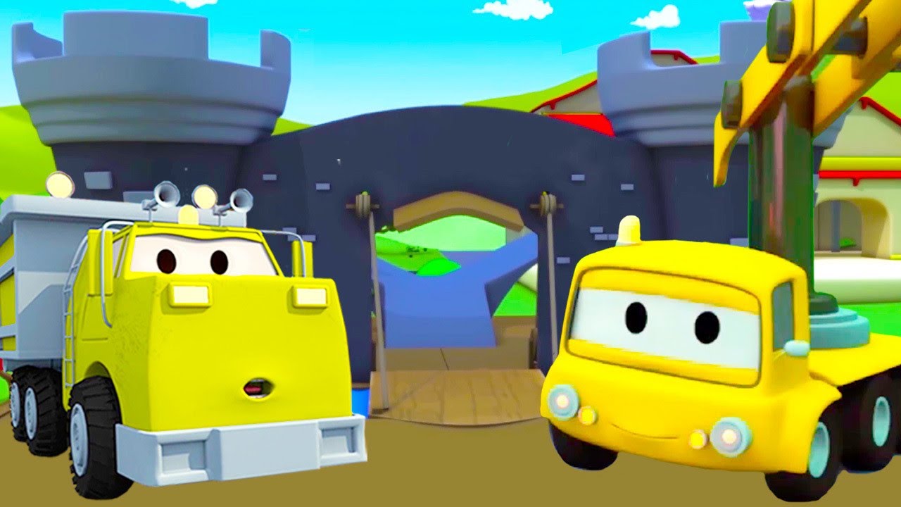 Het bouwteam Nederlands 👷  Bouwen een ridderkasteel 🏠 Autostad 🏠 Bouwplaats autos cartoon