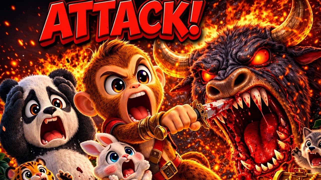 Monkey Hero Saves the Jungle | Dinosaur, Whale, Dolphin, Lion & Zebra Jungle Attack Adventure