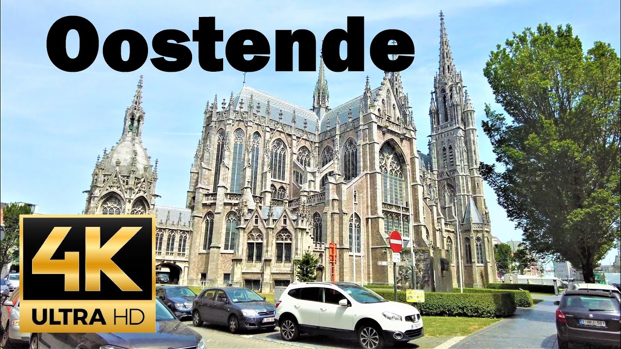 1H Walk in OSTEND 🇧🇪 Belgium 🇧🇪- 4K 60FPS city and beach promenade 4K UHD summer