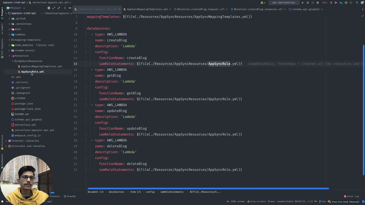 Serverless GraphQL Blog API using AWS AppSync, Lambda and DynamoDB