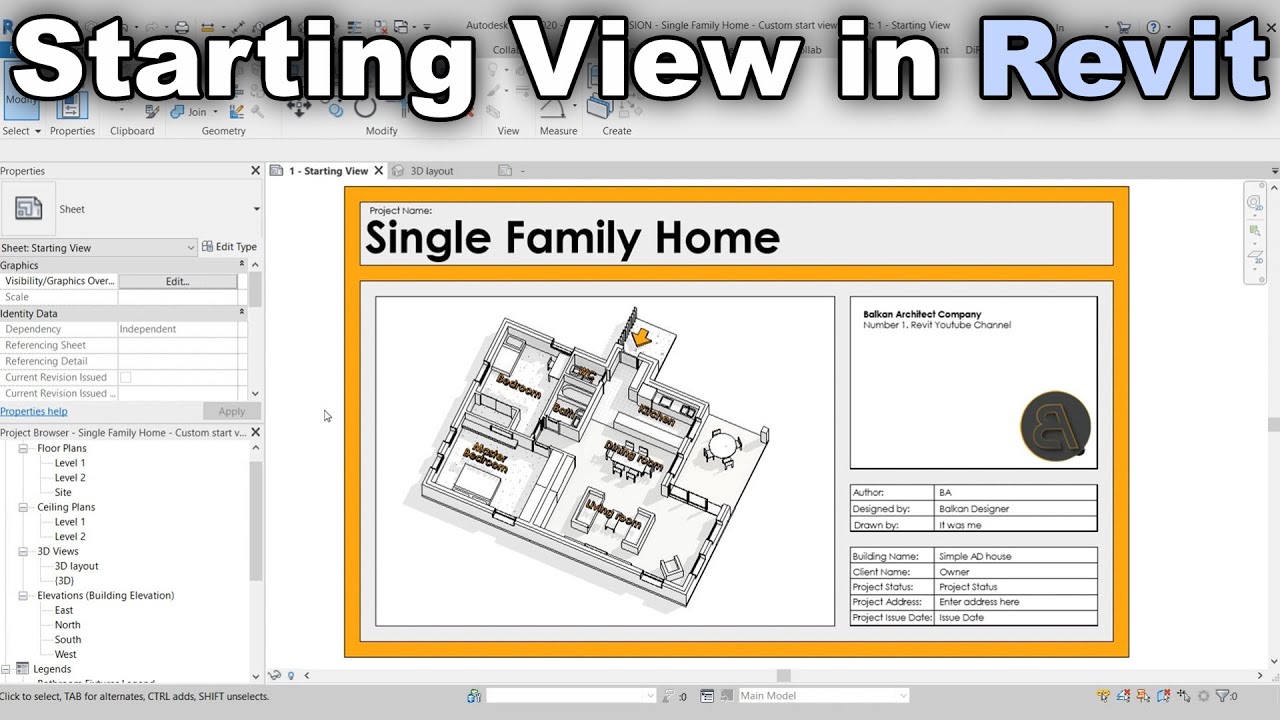 Starting View in Revit - Revit Tutorial