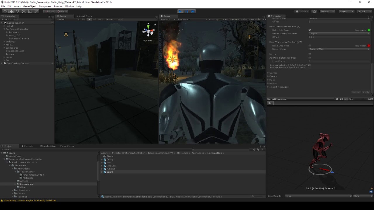 Wwise and Unity. Extended Animation events and RTPC's. By Cujo Sound