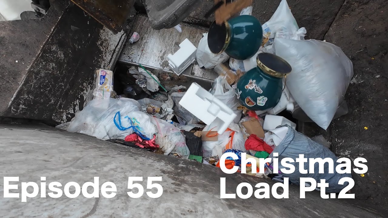 GoPro Garbage Truck Hopper View + Garbage Load Dump!! (ep.55) Christmas Load Part 2