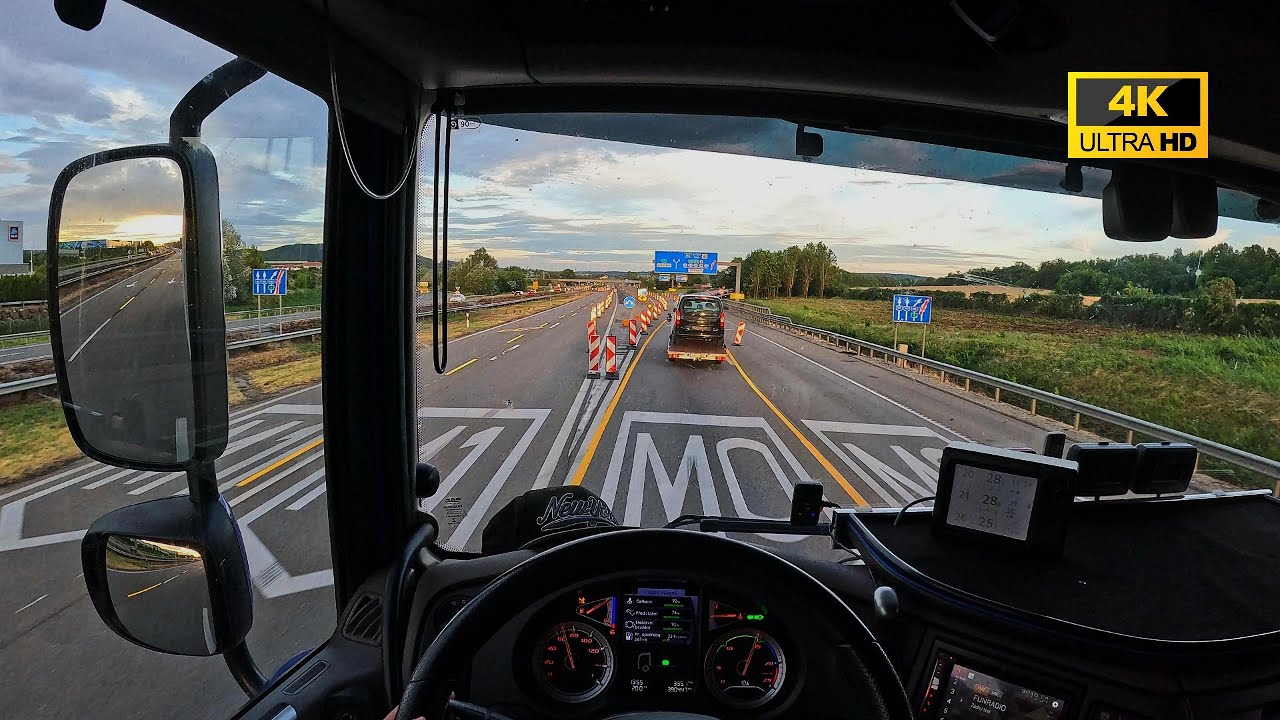 POV Driving DAF XF 106, Sunset Budapest 4K🚛🛣️🌄
