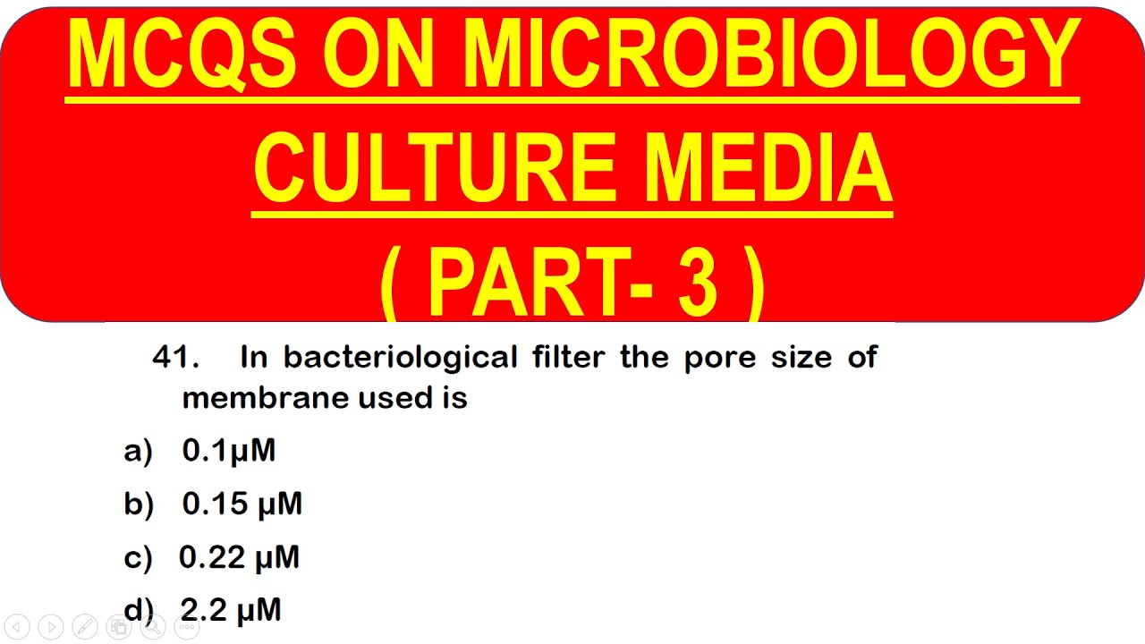 MCQS ON MICROBIOLOGY CULTURE MEDIA *PART 3* | MICROBIOLOGY CULTURE MEDIA MCQ QUESTION WITH ANSWER
