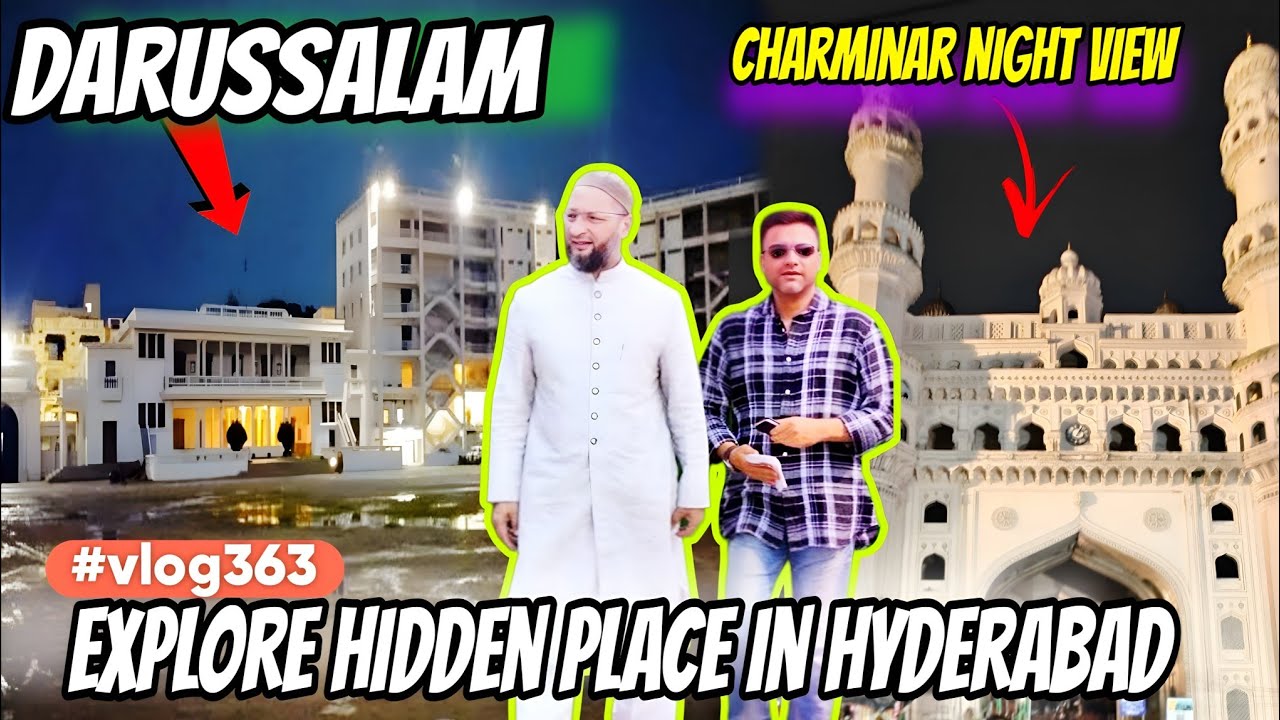 Hyderabad Night View | Explore Darussalam || Charminar Lights |  Hyderabad Hidden Places Explore