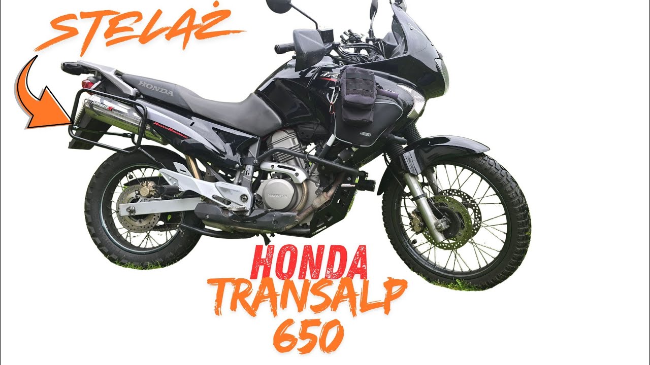 Honda Transalp 650 Montaż stelaża bocznego.