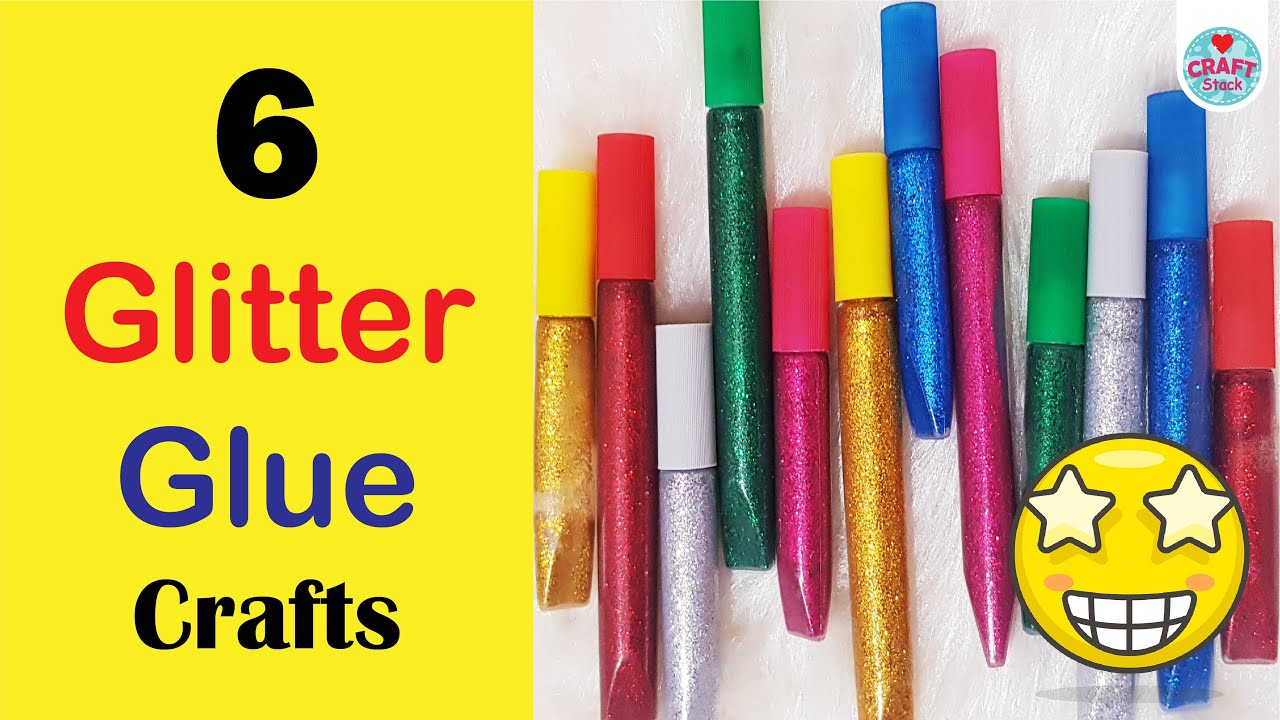 6 Glitter Glue Crafts | How to use Glitter Glue | @CraftStack