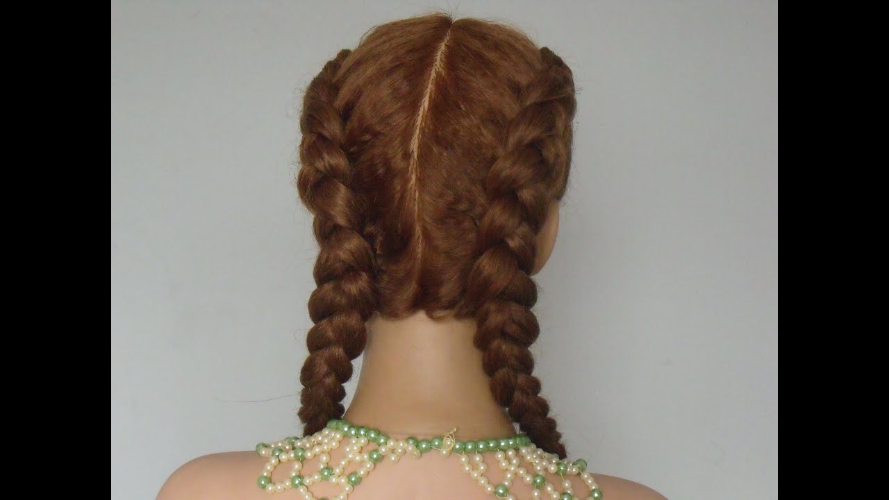 Dwa dobierane odwrotne warkocze.-Fryzura na kazdą okazję.