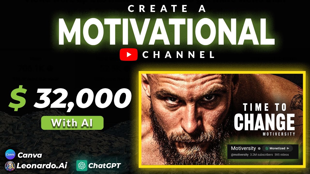 VIRAL MOTIVATIONAL NICHE!  | Creating a Motivational channel using AI(ChatGPT + Canva)