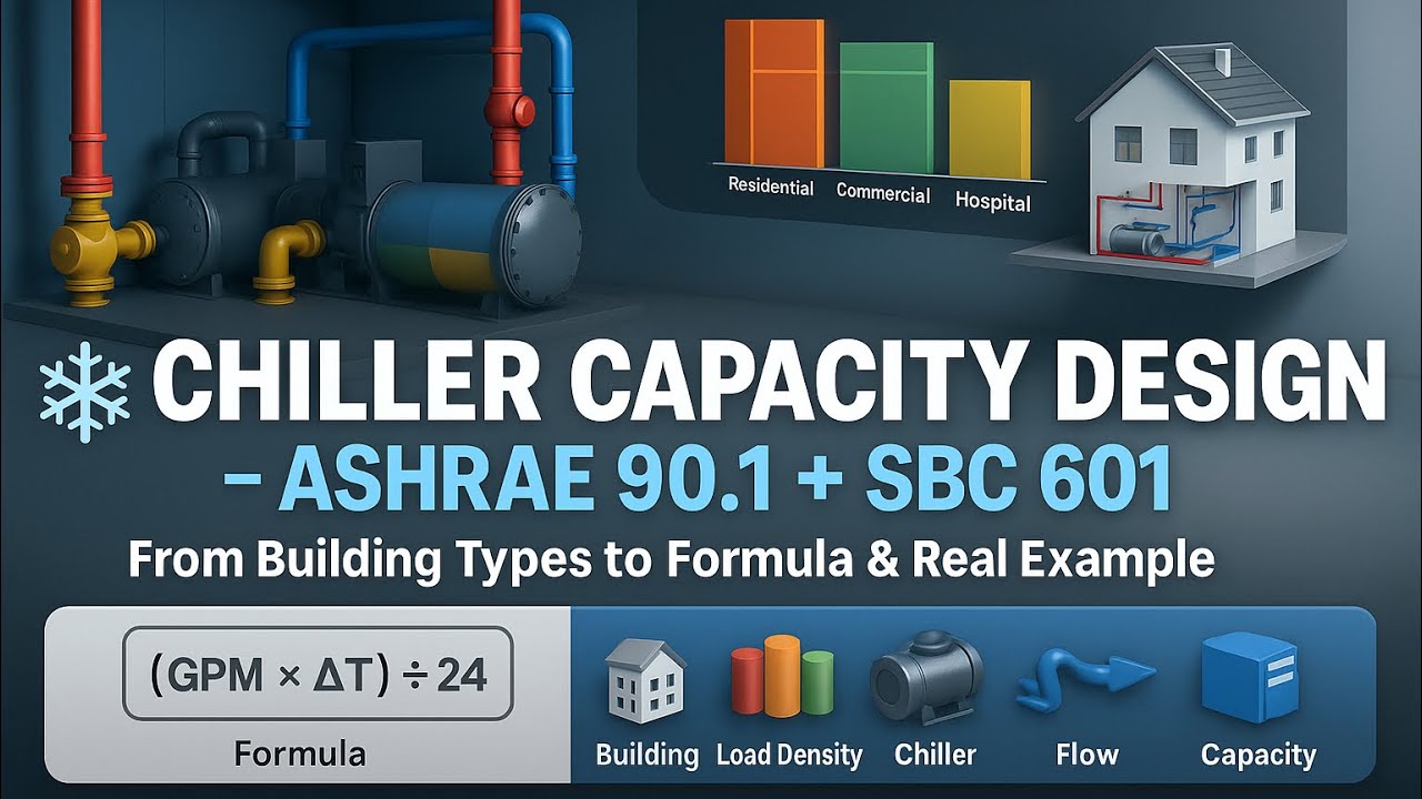 Chiller Capacity Design Explained &ndash; ASHRAE 90.1 & SBC 601 | Step HVAC Calculation with Example