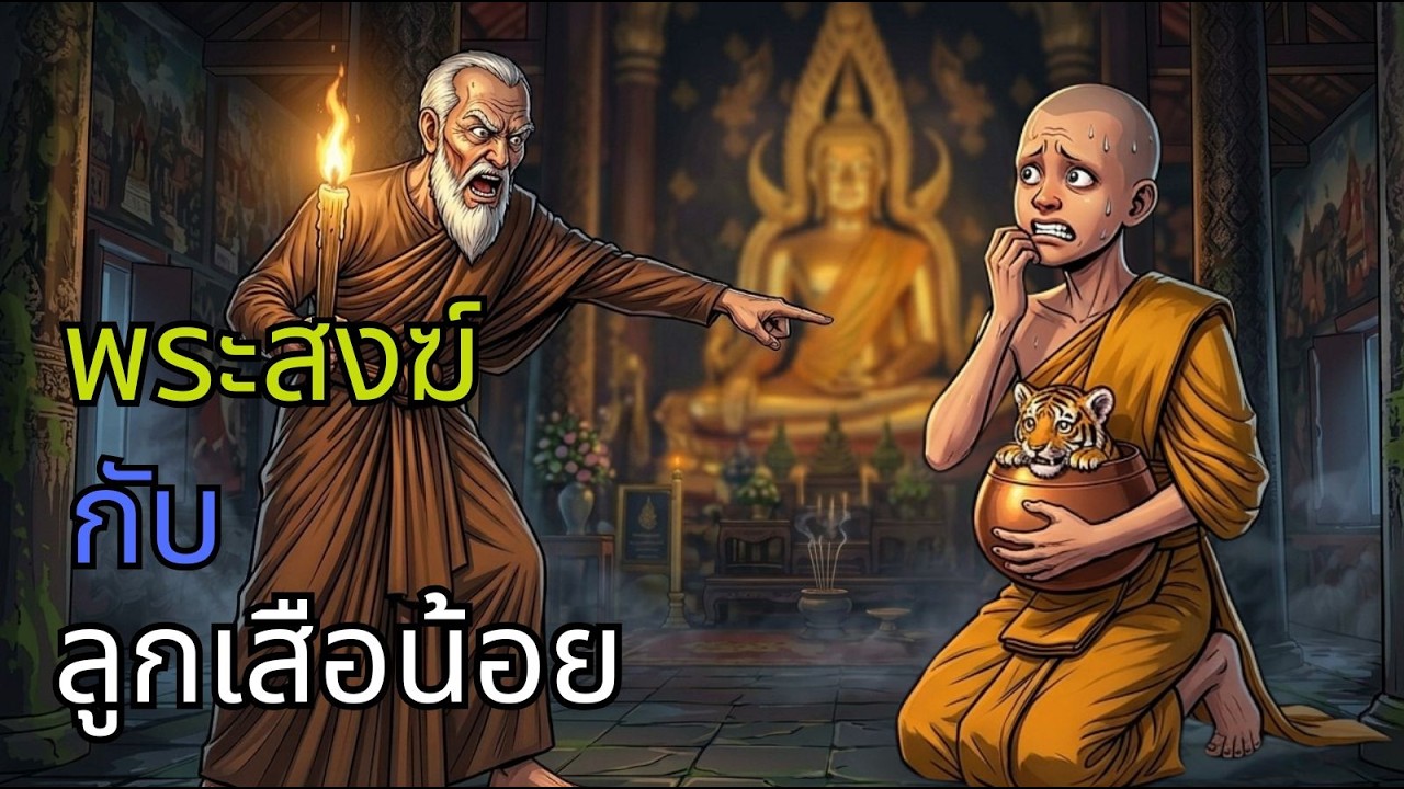 เรื่องราวนี้เกี่ยวกับพระภิกษุรูปหนึ่งที่เลี้ยงลูกเสือไว้ในวัดของท่าน| นิทาน, นิทานพื้นบ้าน, ตำนานI