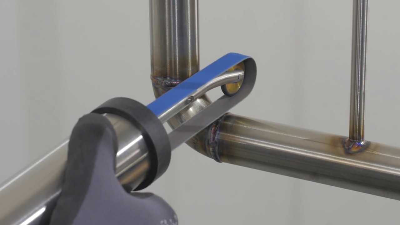 roundtube handrail - weld seam grinding 90° with MB 650 MV