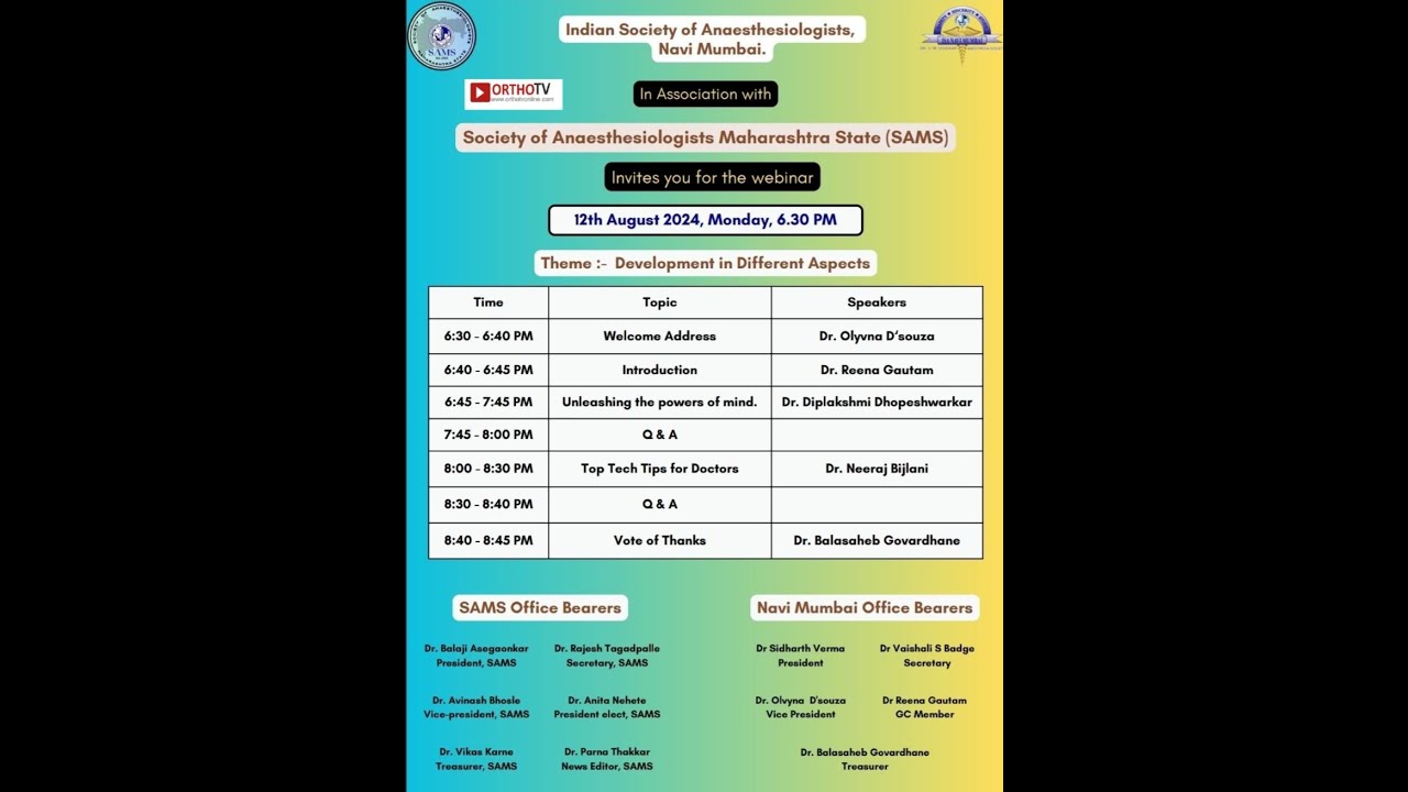 ISA, Navi Mumbai In Association with SAMS presents:   Development in Different Aspects