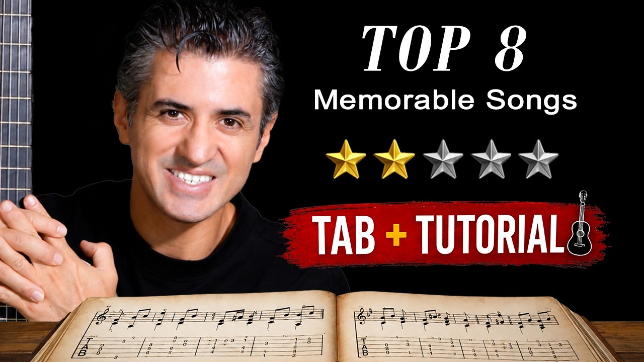 🔥Top 8🔥 Easy & Memorable Songs | Fingerstyle Guitar Tutorial + TAB & Sheet Music