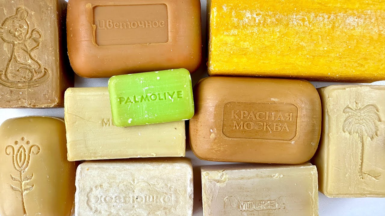 Cutting vintage soap. Carving retro soap | ASMR Soap.