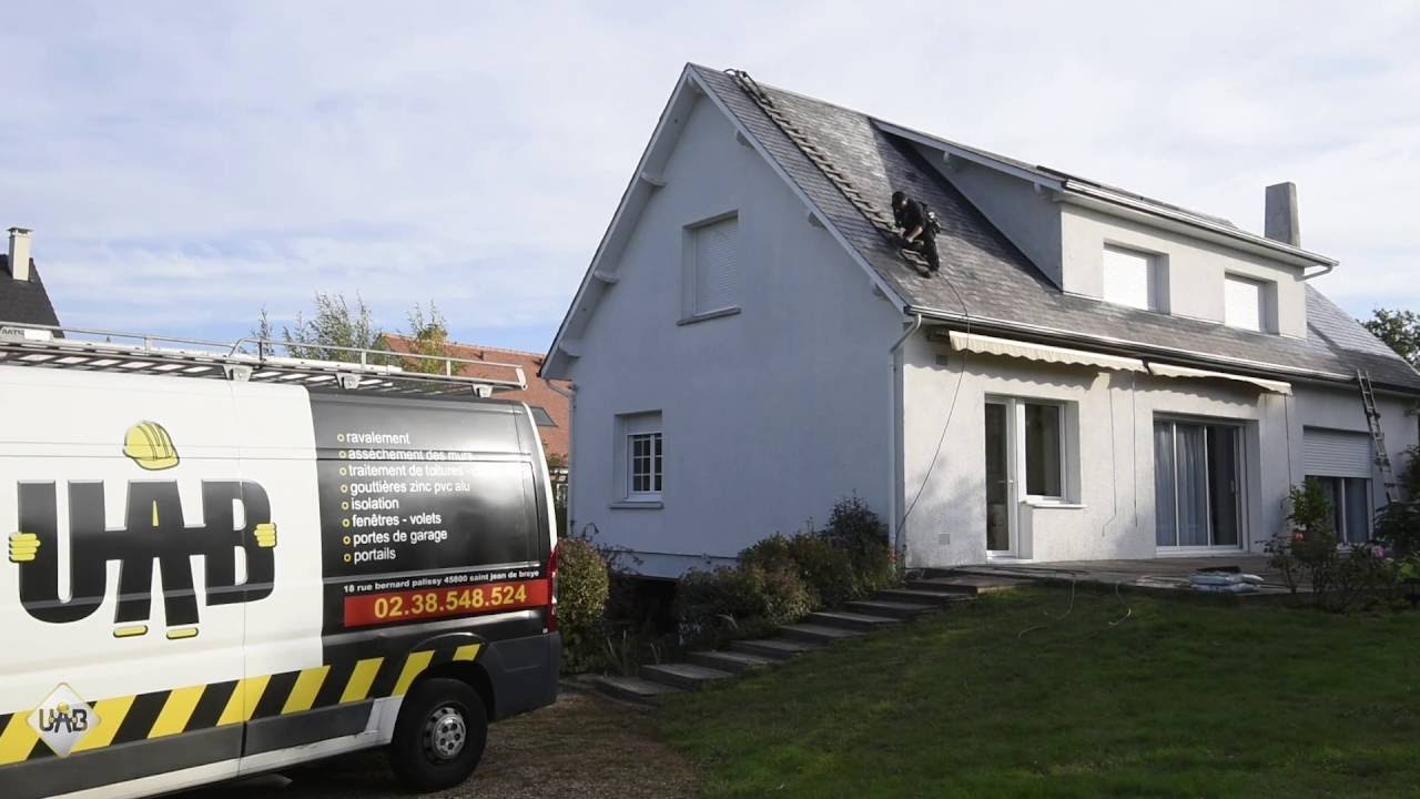 Traitement de toiture sur ardoises fibrociment. UAB Rénovation