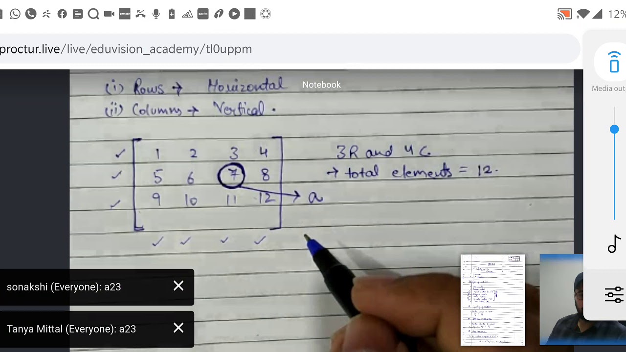 Demo class - Eduvision academy - EVA - 12th Maths - Matrix