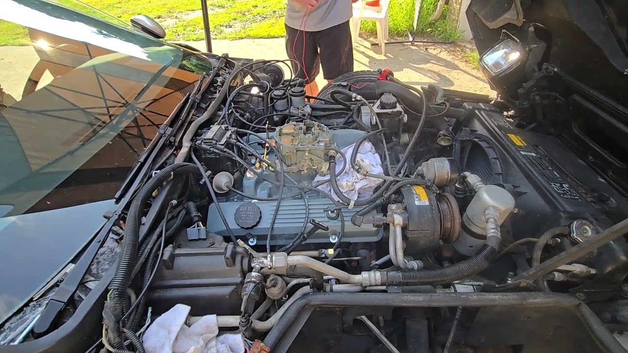 C4 1984 Corvette converted to  quadrajet carb from stock crossfire fuel injection #C4 #1984corvette 