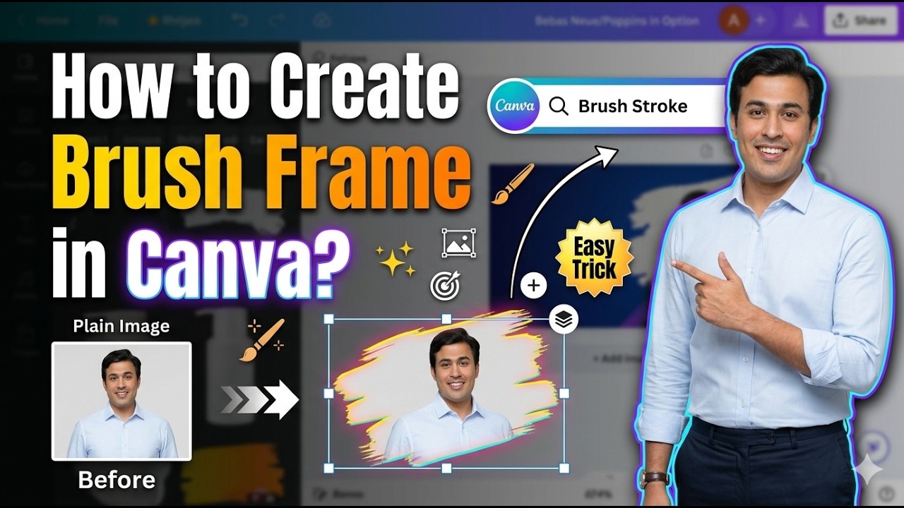 Brush Frame Design in Canva | Canva Frames Tutorial for Beginners