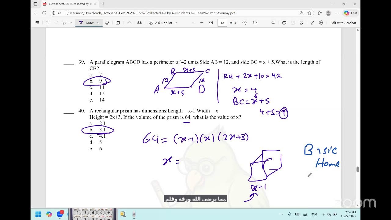 October est2 2025 collected by students Team mr.BAyoumy pdf  