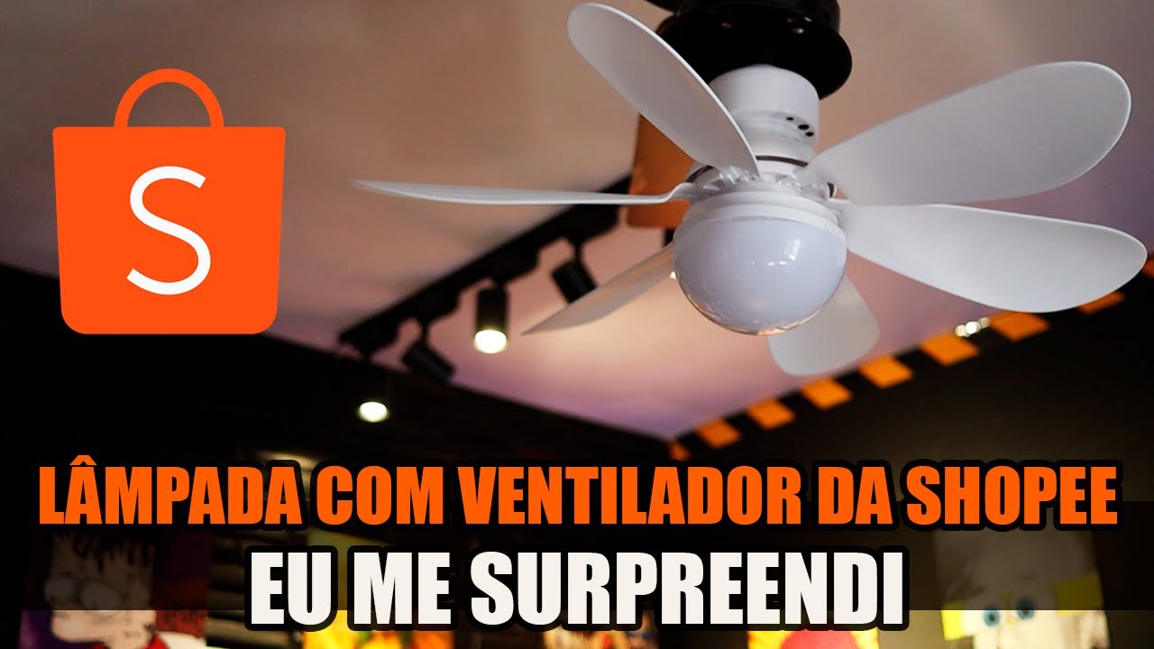 LÂMPADA com VENTILADOR de teto embutido da SHOPEE, comprei, testei e me SURPREENDI! [Analise]