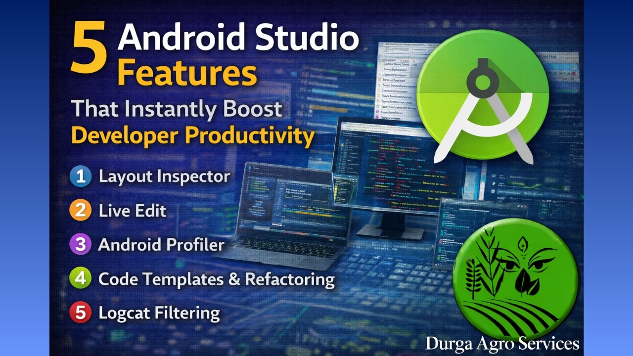 5 Android Studio Features || Smart Solutions for Every Assignment || #DurgaAgroServices