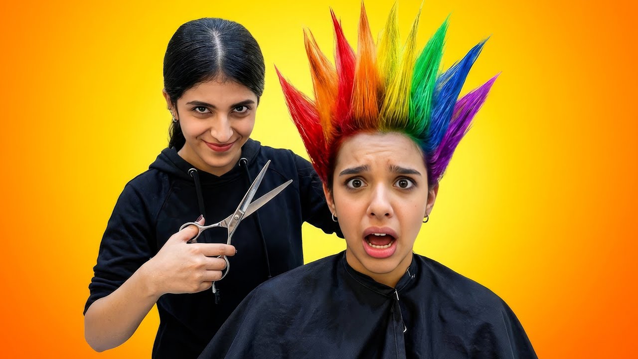 شفا في تحدي قصات الشعر المجنونة ✂️😭🤣 والمصففة غزل!