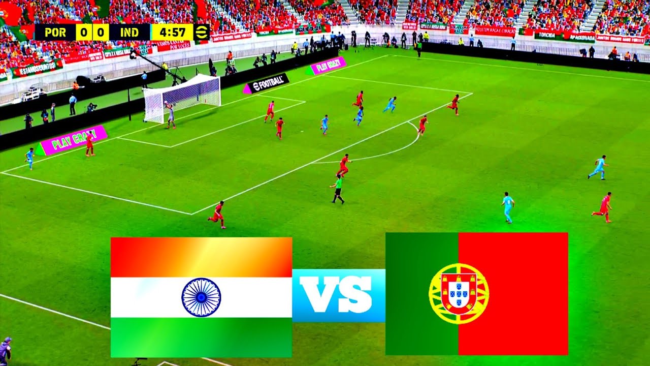 Big Battle ⚽️ | 🇮🇳 INDIA vs PORTUGAL 🇵🇹 | International Football Match | Efootball 4k Gameplay