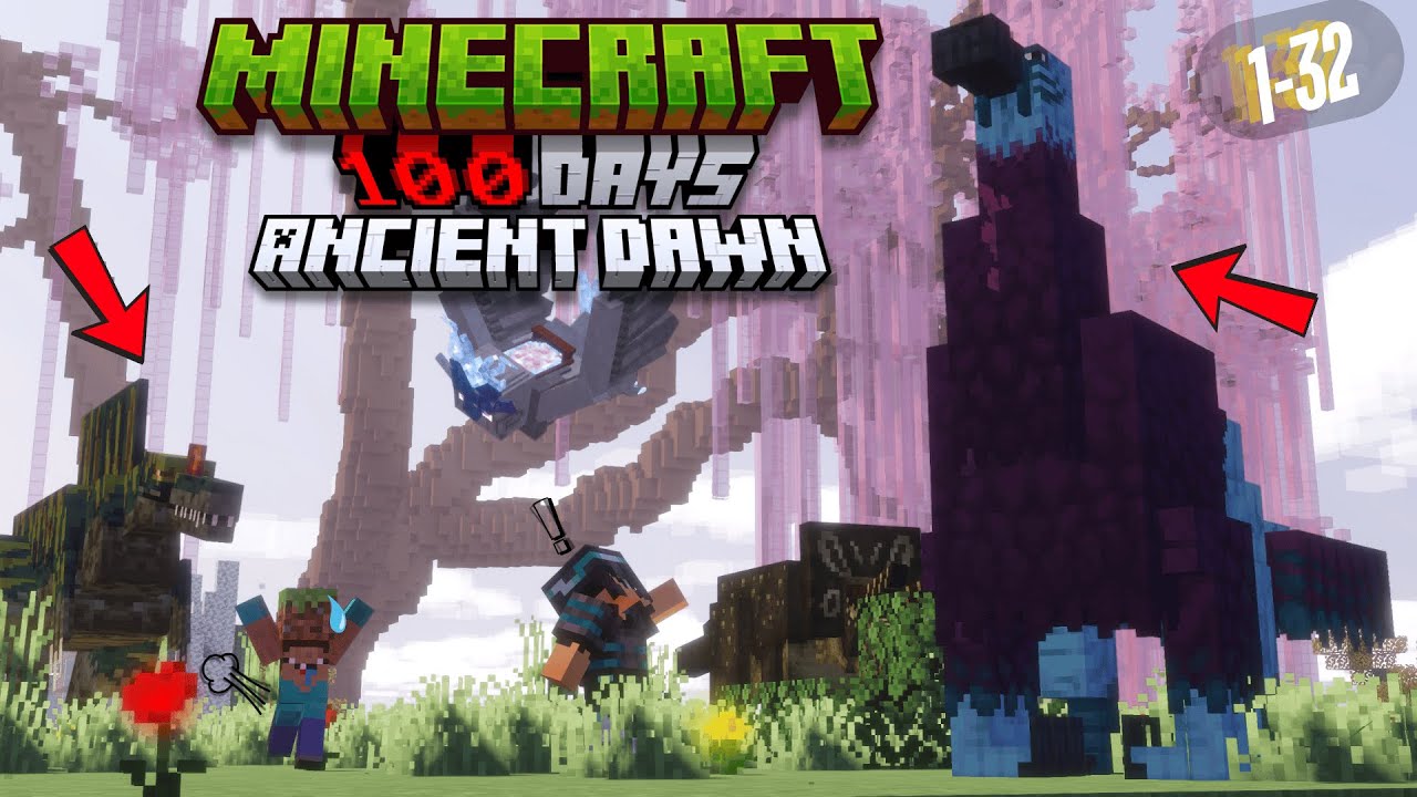 Two Morons Survive 100 Days In The Ancient Dawn In Minecraft (Day 1-32)