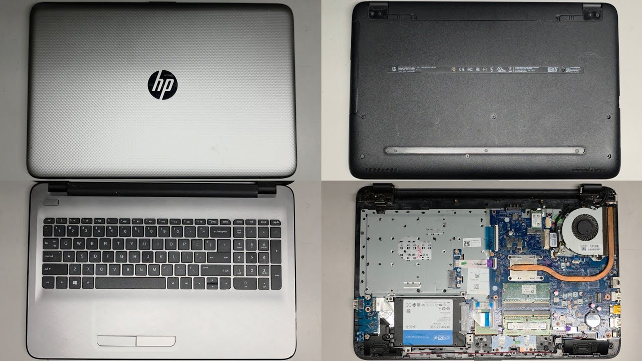 Разборка ноутбука HP 15-af113cl, оперативная память, SSD, обновление жесткого диска, аккумулятор,...