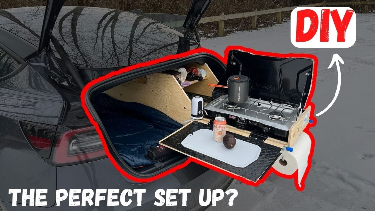 How I build my Tesla Model 3 Kitchen (Storage, Stove, Bed, TESMAT)