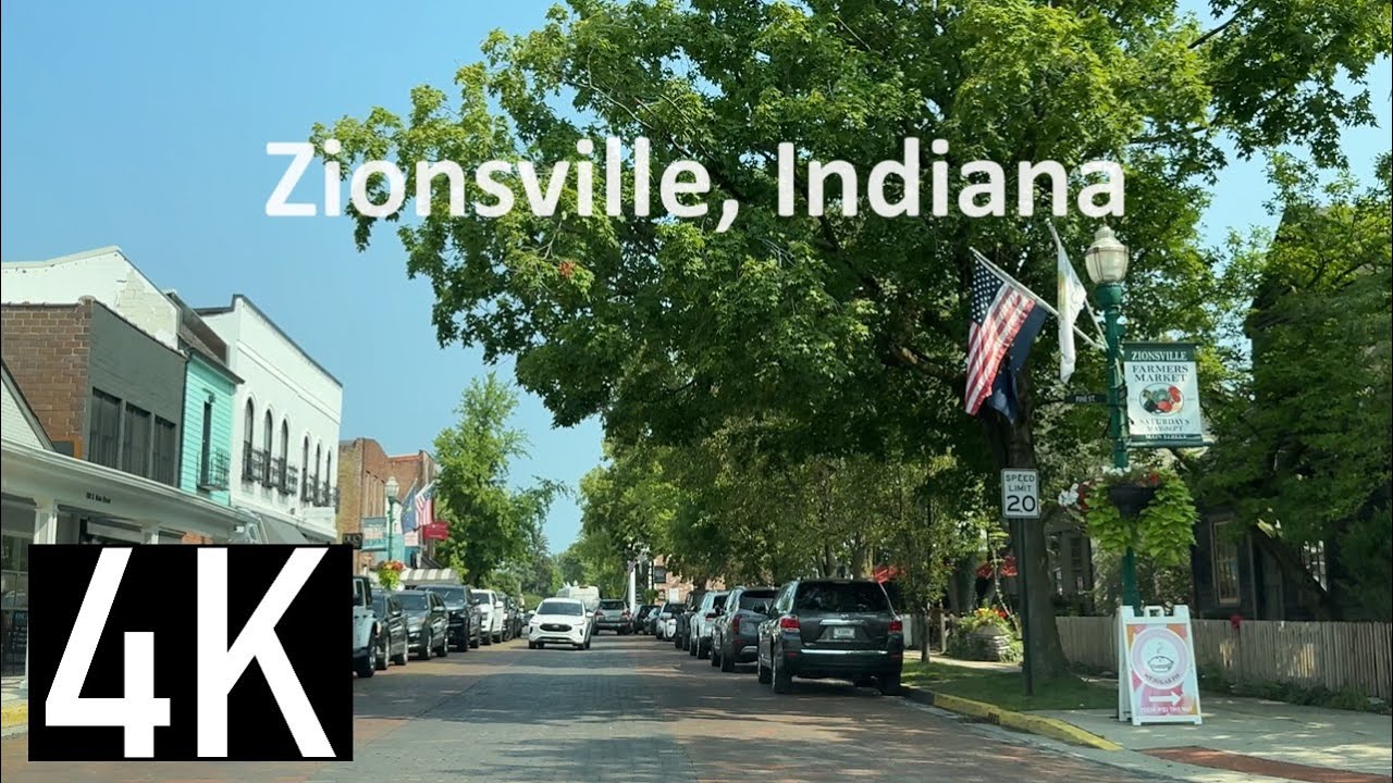 Road Tour of Zionsville, Indiana in 4K - Includes Whitestown Indiana Area - Downtown Zionsville