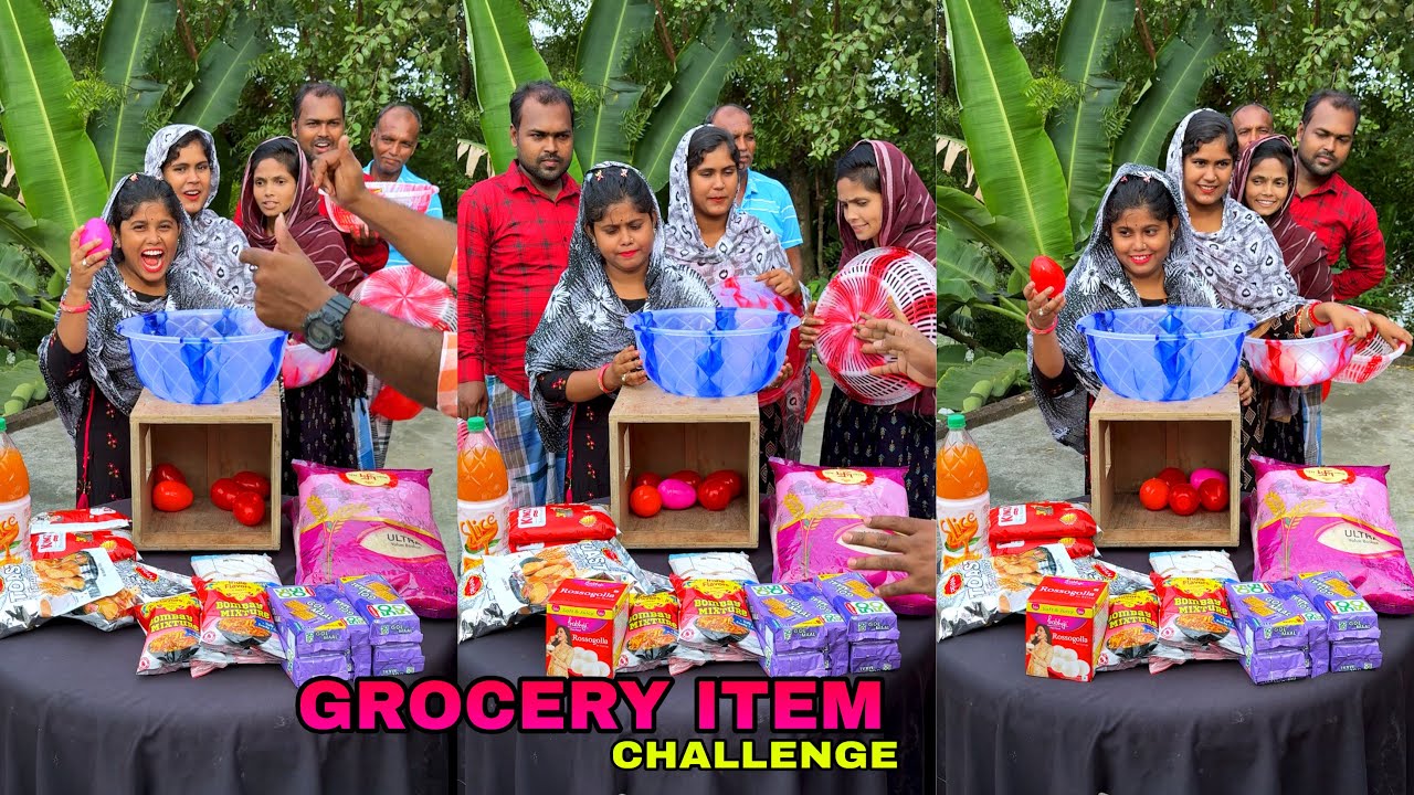 Grocery Item Challenge Video With Family #grocery #item #funny 