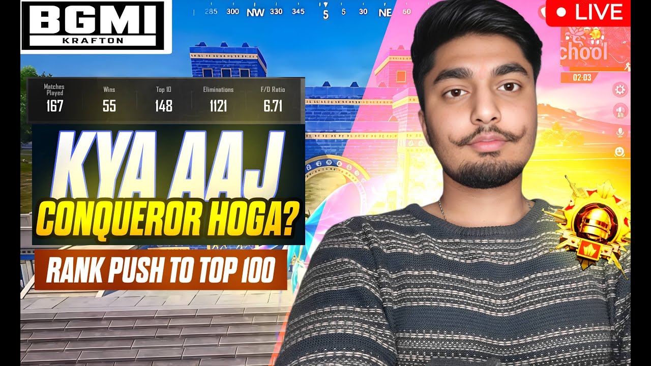 🔥CONQUEROR HOGA? | CONQUEROR RANK PUSH | BGMI LIVE
