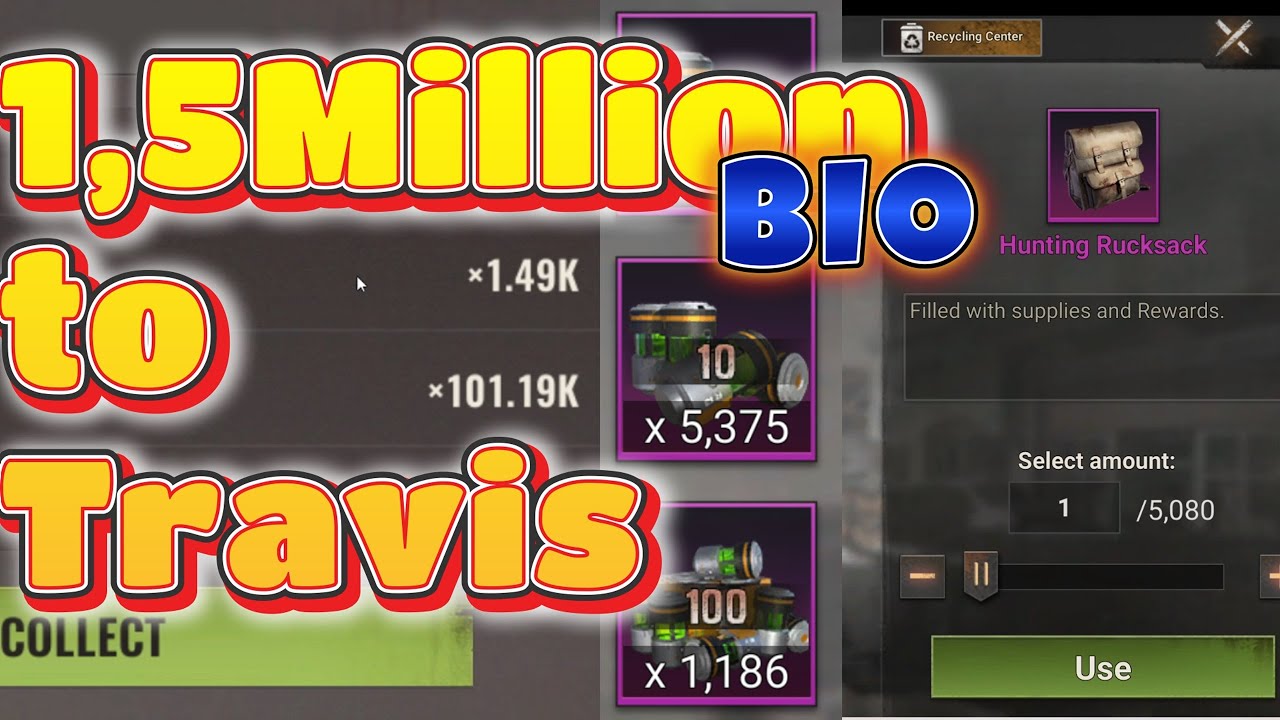 State of Survival : 1.5 million biocaps turned into Travis bag