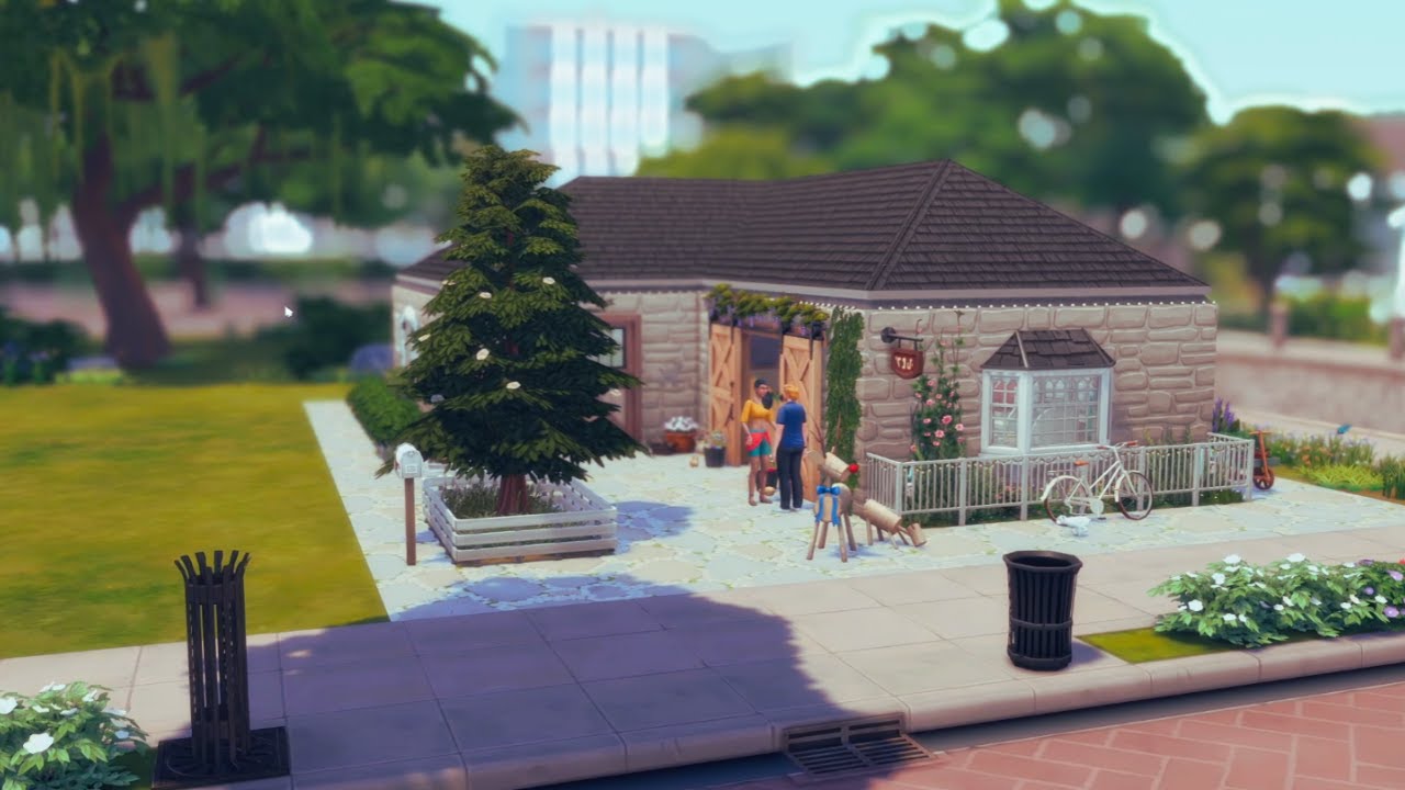 Building a Cozy Farm Shop & Cafe | Speedbuild Sims 4
