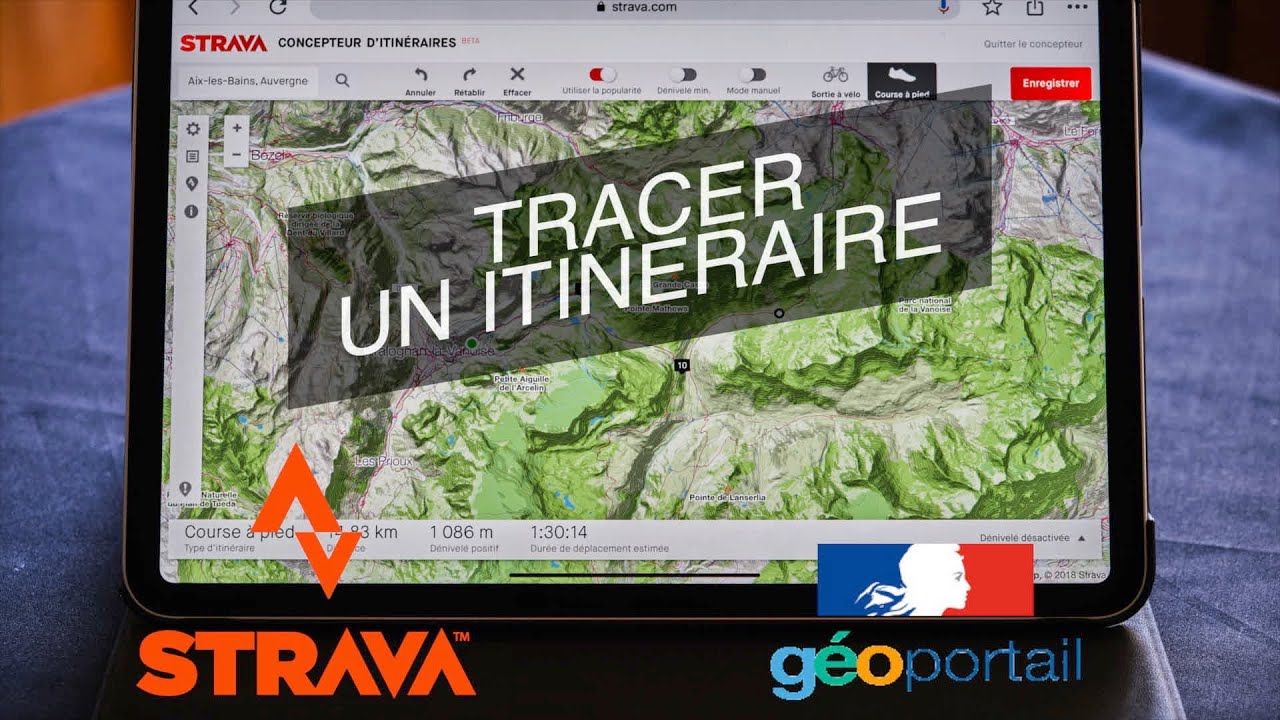 Tracer un itinéraire : Strava x Geoportail (trail, rando, cyclisme)