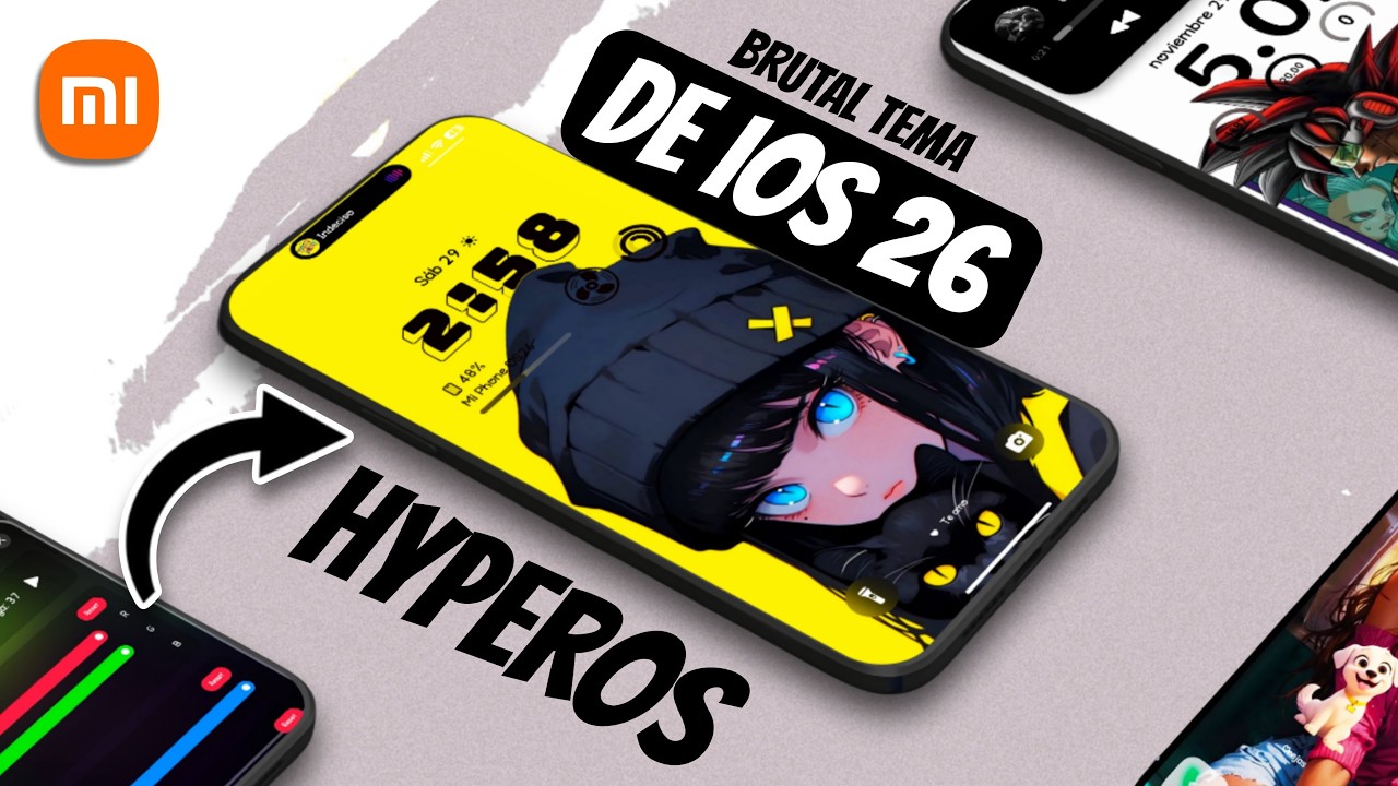 BRUTAL TEMA de iOS 26 para HyperOS 3 + Dynamic Island, Always on Display & MUCHO MAS