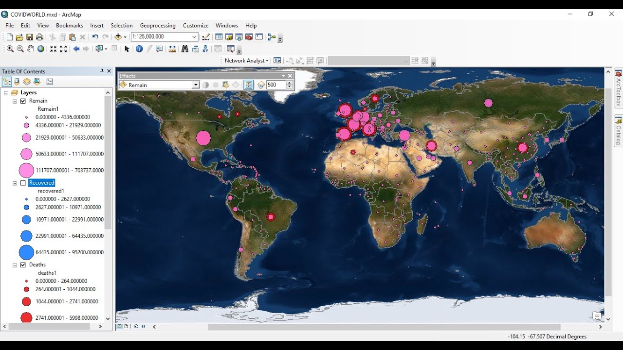 การติดตามข้อมูลผู้ติดเชื้อ COVID-19 ทั่วโลก ด้วยการแสดงผล GIS Map