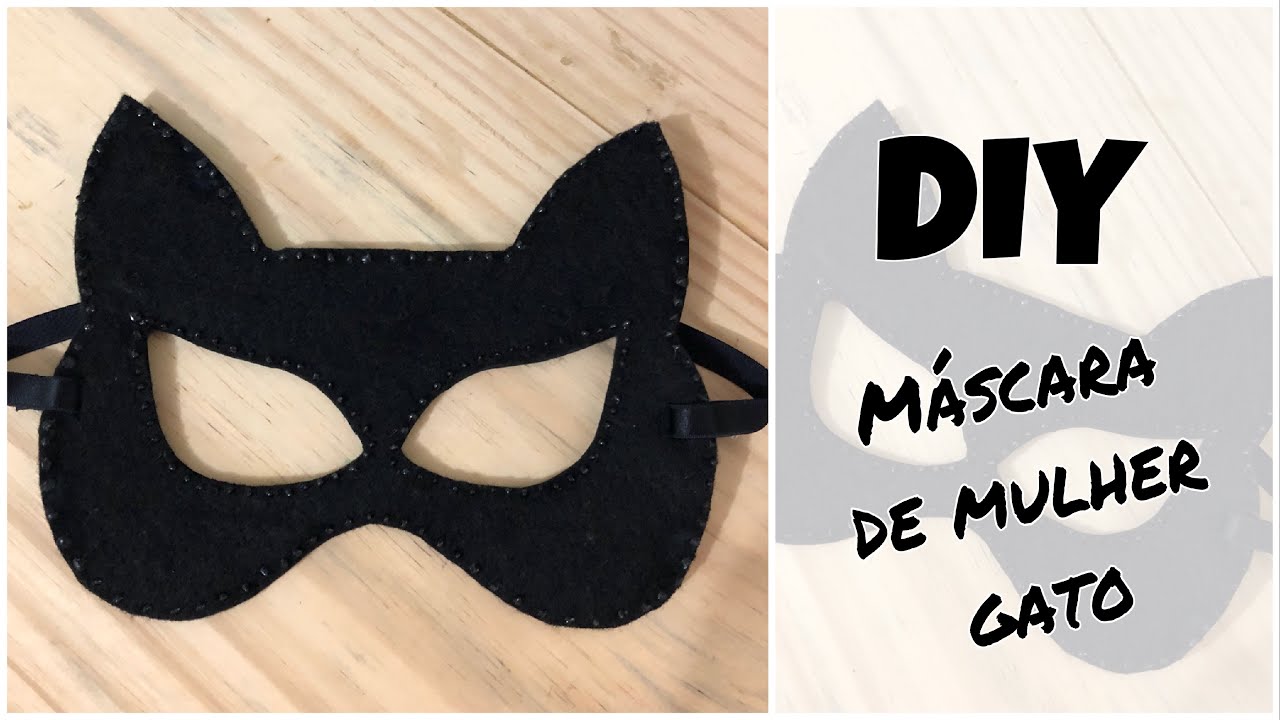 DIY - MASCARA DE MULHER GATO | FESTA A FANTASIA #ACRILEX