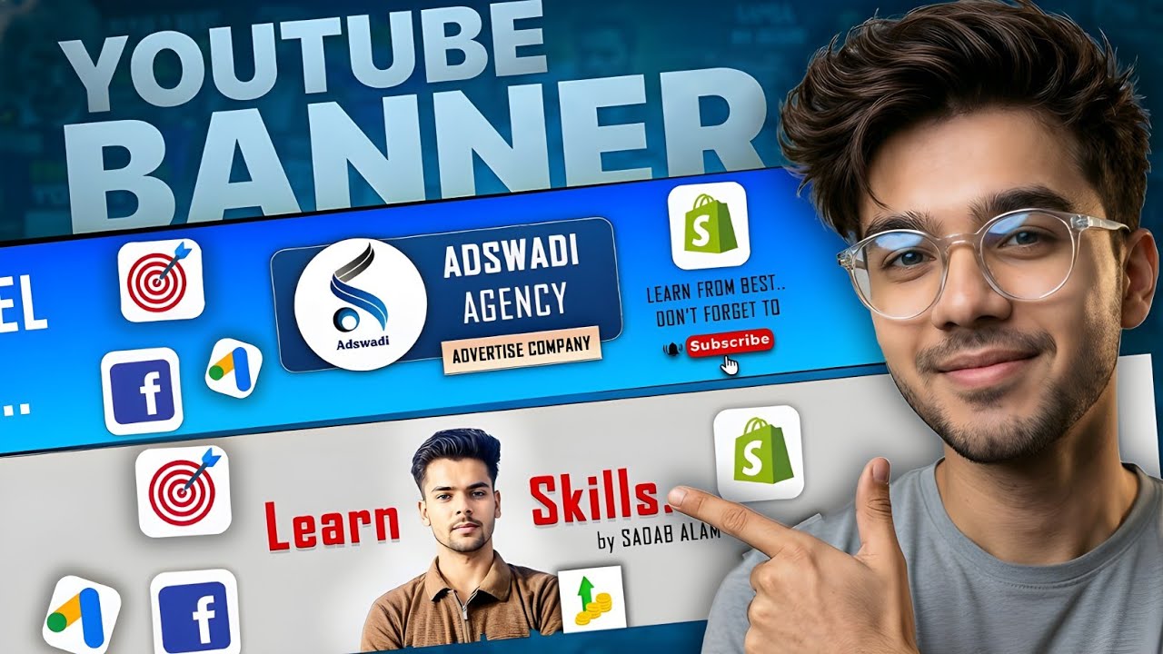 YouTube Banner Design for Ads Agency | Grow Your Channel Branding. 🎉