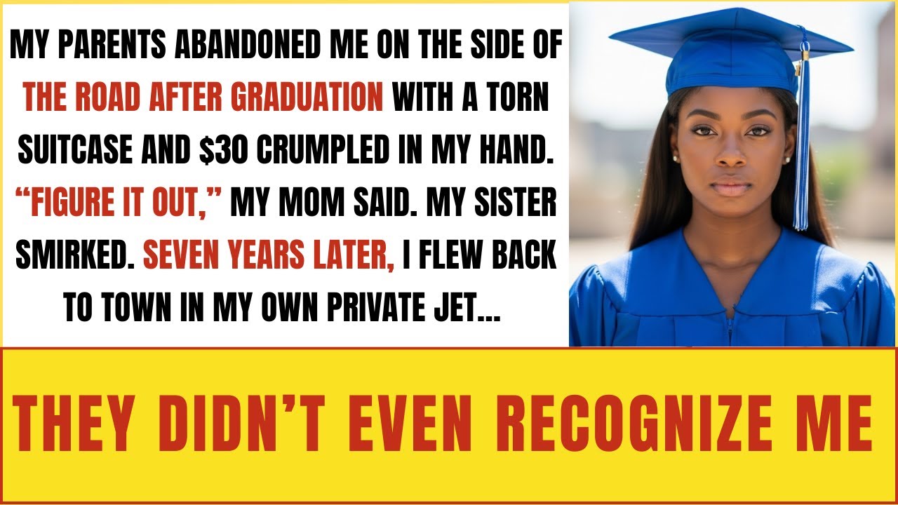 My parents left me roadside with a torn bag after graduation — 7 years later I returned in a jet...