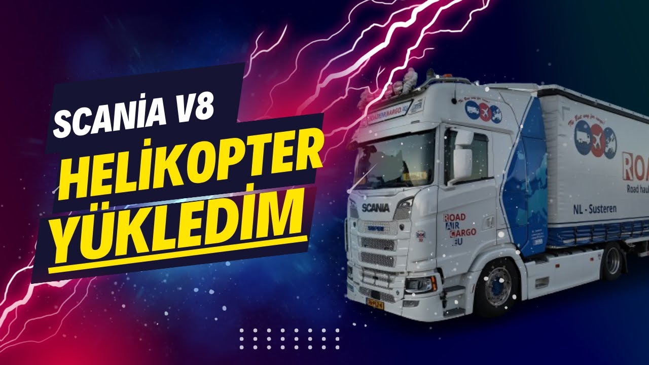 Helikopter Yükledim | Tırla uçak pistine çıktım - ingiltere seferi #trucking  #scaniav8 #tır #vlog