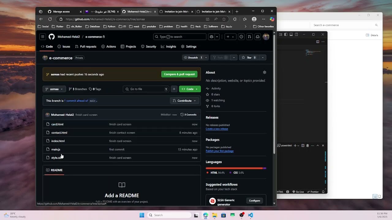 GitHub Team Workflow | الشرح الكامل لإدارة مشروع بين 5 أشخاص
